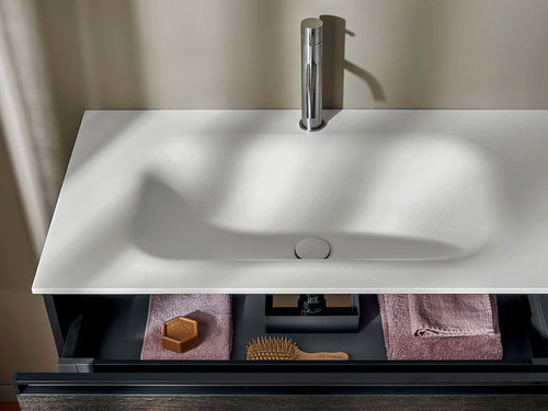 Eingebautes Waschbecken - SOFT - F.lli Stocco s.r.l. - Corian® / Hochglanz / rechteckig