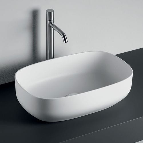 Aufsatzwaschbecken - BELT R - F.lli Stocco s.r.l. - Cristalplant® / Hochglanz / Mattfinish