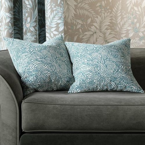 Möbelstoff - ALESSIA - RIOMA - für Vorhänge / mit geometrischen Motiven / Blumenmotive