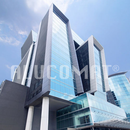 Paneel-Fassadenverkleidung - ALUCOMAT® WAVE - ALUCOMAT | JSN - Aluminium / Verbundwerkstoff / gerillt