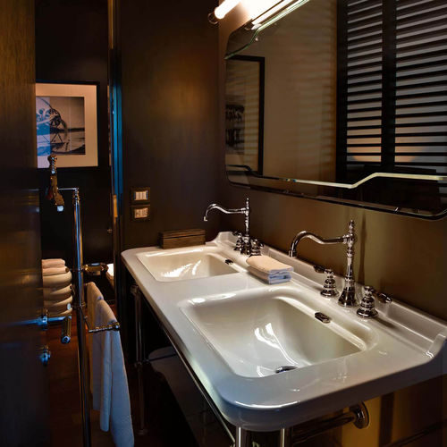 Wand-Waschbecken - WALDORF 4143K1 - Ws Bath Collections - Keramik / Mischbatterie / doppelt