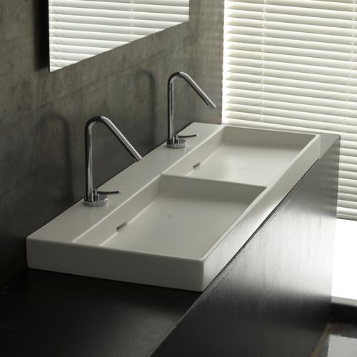Aufsatzwaschbecken - URBAN 120 - Ws Bath Collections - Keramik / doppelt / rechteckig