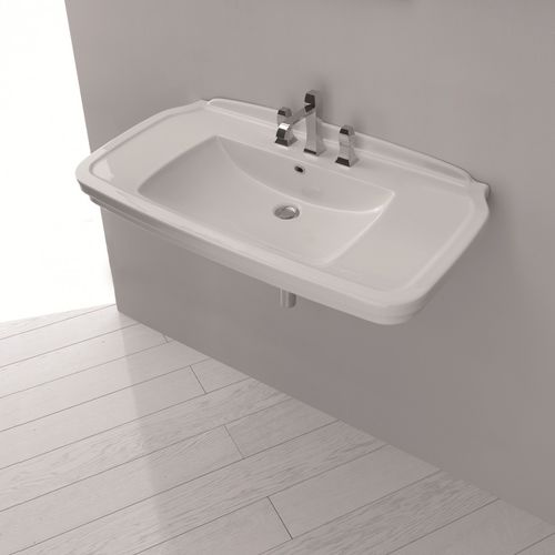 Wand-Waschbecken - NOVA 100 - Ws Bath Collections - Keramik / rechteckig / modern