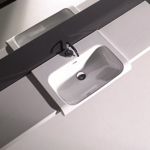 Halbeinbauwaschbecken - INKA 3411 - Ws Bath Collections - Keramik / Mischbatterie / rechteckig