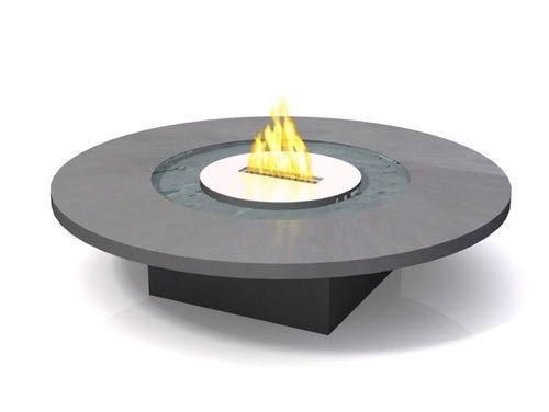 Moderner Tisch - 917 - Vulcania - Beton / rund / mit Bioethanol-Brennkammer