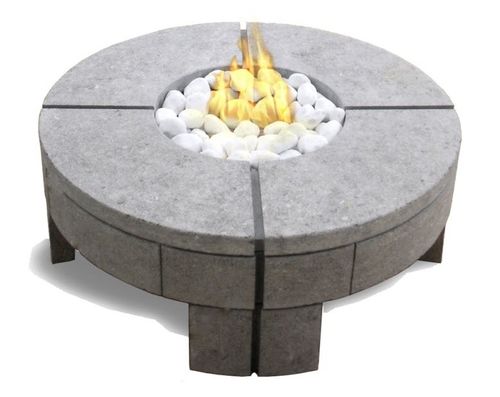 Moderner Couchtisch - 919 - Vulcania - Stein / rund / mit Bioethanol-Brennkammer