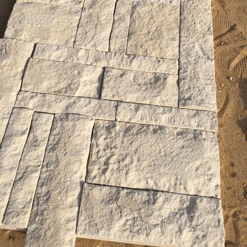 Kalkstein-Verblender - JERICHO - CREA STONE - für Außenbereich / sandgestrahlt / sandfarben