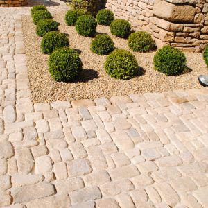 Naturstein-Pflasterstein - CREA STONE - für Außenbereich / für Garten / gebürstet