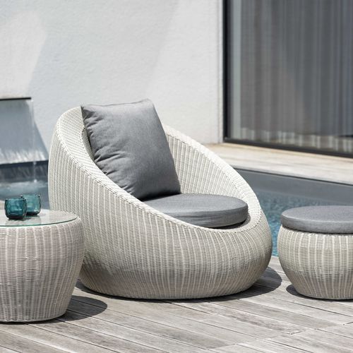 Moderner Sessel - ANNY - STERN MOEBEL - Stoff / Korbweide / Aluminium