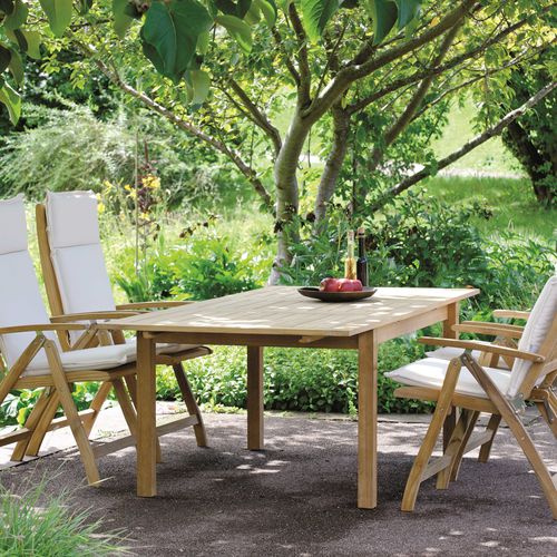 Moderner Tisch - 420609 - STERN MOEBEL - Teakholz / Gestell aus Teakholz / rechteckig