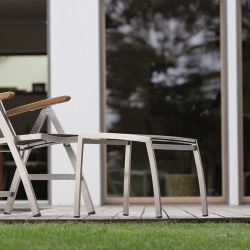 Moderner Hocker - CARDIFF  - STERN MOEBEL - Textilene / Gestell aus rostfreiem Edelstahl / für Außenbereich