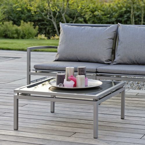 Moderner Couchtisch - SKELBY - STERN MOEBEL - Glas / Aluminium / Gestell aus Aluminium