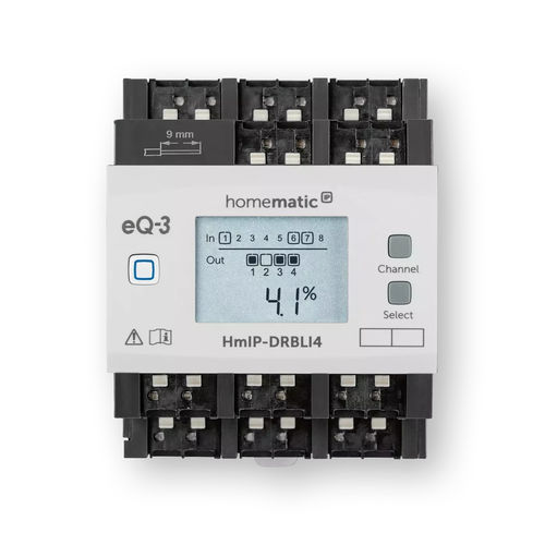 Schaltaktor für Hausautomationssystem - HmIP-DRBLI4 - Homematic IP by eQ-3 - Flacheinbau / DIN-Schiene / für Privatgebrauch