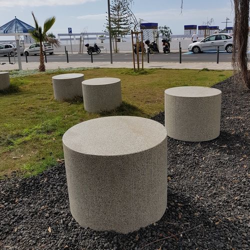 Moderner Hocker - CIRCLE PUFF - Breinco - Beton / rund / LED-beleuchtet