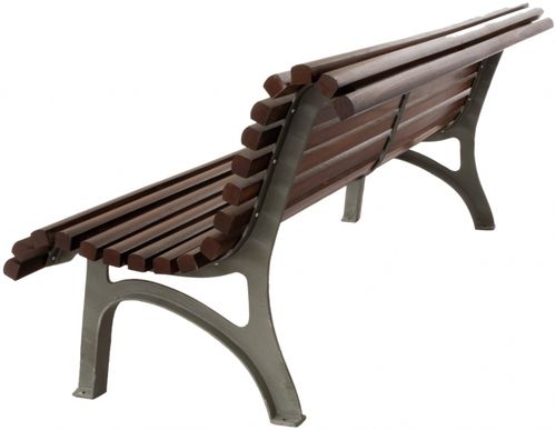 Klassische Bank für den öffentlichen Raum - PLAZA REAL  - GLS Prefabricados - Holz / Gusseisen / mit Rückenlehne