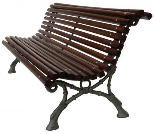 Klassische Bank für den öffentlichen Raum - ROMANTIQUE  - GLS Prefabricados - Holz / Gusseisen / mit Rückenlehne