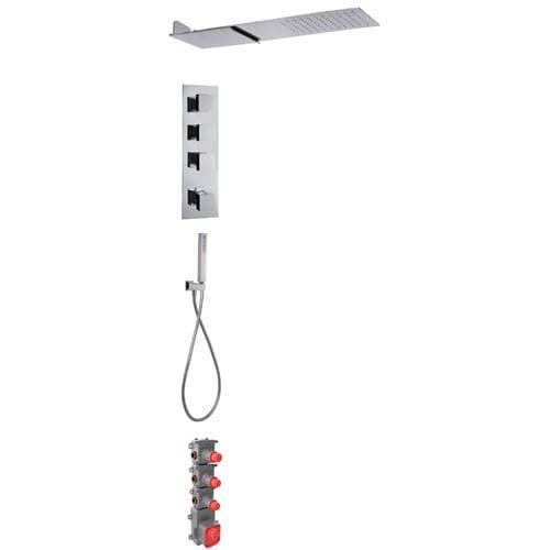 Duschsystem für Wandeinbau - F4349 - Fima Carlo Frattini - modern / mit Handbrause / thermostatisch