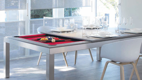 Moderner Billardtisch - BRUSHED STAINLESS STEEL - Fusiontables