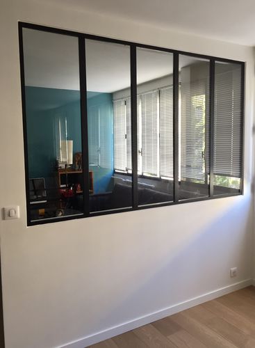 Festinstallierte Trennwand - OFFICINA - Trescalini - mit Glasfront / Metall / für Privatgebrauch