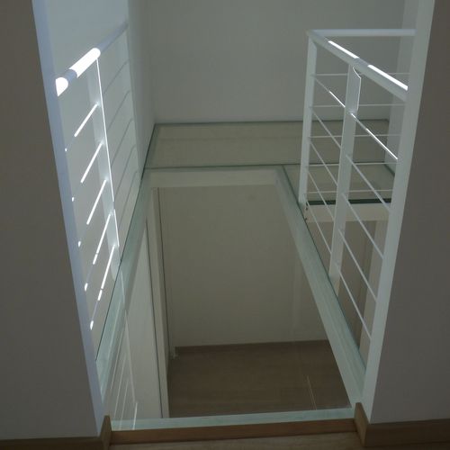 Stahl-Übergang - Trescalini - Glas / für Innenbereich / Balken