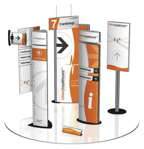 Gebogenes Schild - WFP60 - Vista System - zur Orientierung / für Tür / wandmontiert