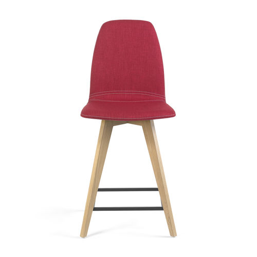 Moderner Hocker - MOOD#11 H62 PB UNI - Mobitec Systems S.A. - Leder / Gestell aus Holz / Polster