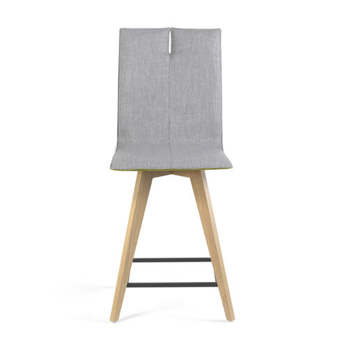 Moderner Hocker - MOOD#31 H62 PB BI - Mobitec Systems S.A. - Leder / Gestell aus Holz / Polster
