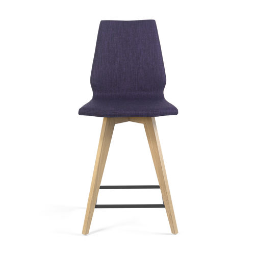 Moderner Barhocker - MOOD#41 H62 PB UNI - Mobitec Systems S.A. - Leder / Gestell aus Holz / Polster