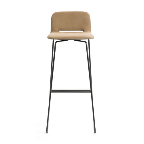 Moderner Hocker - PAMP BI H82 PM - Mobitec Systems S.A. - Leder / Gestell aus Holz / Gestell aus Metall