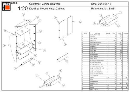 Produktionsmanagementsoftware - SPAZIO3D JOINERY 1 - BRAINSOFTWARE - SPAZIO3D - für Schreinerwerkstatt