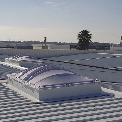 Oberlicht für Dach - K035 FX SERIES - CAODURO - mit Einfachverglasung / mit Aufsatzkranz / Polycarbonat