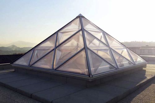 Oberlicht für Dach - RIBBED PYRAMIDS - CAODURO - mit Aufsatzkranz / Aluminium / Polycarbonat