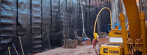 Sicherheits-Abdichtungsbahn - AQUADRAIN™ - CETCO EUROPE - für Drainage / für erdverlegte Senkrechtwand / Rollen