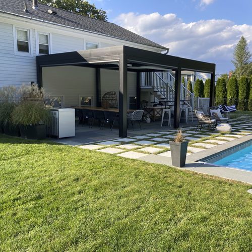 Selbsttragende Pergola - CospiBio - COSPICON  SA - Aluminium / mit Sonnenschutzlamellen / mit orientierbaren Lamellen