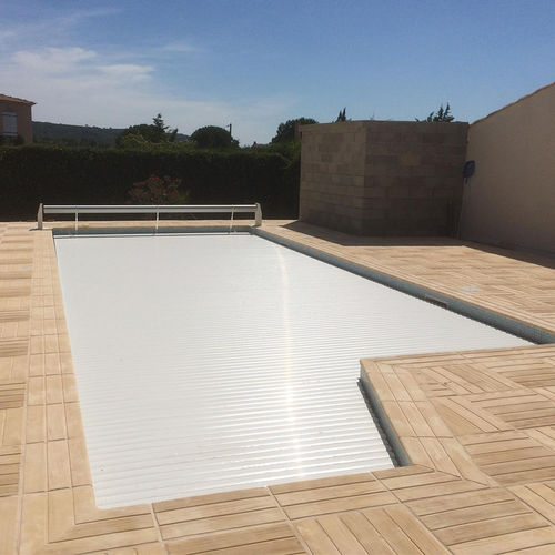 Latten-Poolabdeckung - Azenco Groupe - automatisch / Sicherheit / Thermo