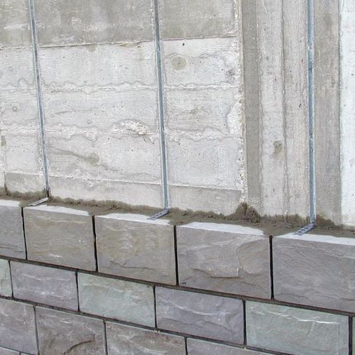 Edelstahl-Befestigungssystem - HMS - HALFEN - für Trennwand / für Pfeiler / Außen