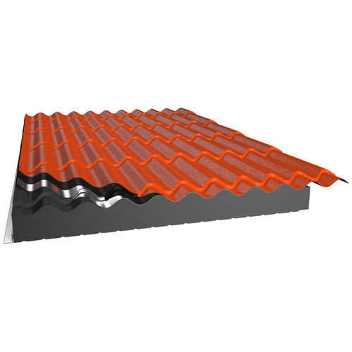 Sandwichpaneel für Dach - CoverTilePan - ONDULIT ITALIANA - einseitig metallbeschichtet / Kern aus PE-Schaum / leichtgewichtig