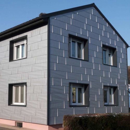 Folie-Fassadenverkleidung - FX.12 - PREFA Aluminiumprodukte GmbH - Aluminium / texturiert / braun