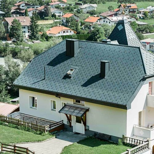 Rautenförmiger Dachziegel - RHOMBOID - PREFA Aluminiumprodukte GmbH - verfalzt / Metall / rot