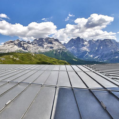 Flachdach - CHALET FIAT, DOLOMITES - ZINTEK - Kupfer / Titanzink / Metalloptik