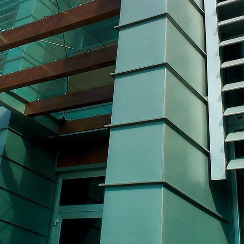 Hinterlüftete Fassade / Titanzink - LAGOON GREEN - ZINTEK - glatt / farbig