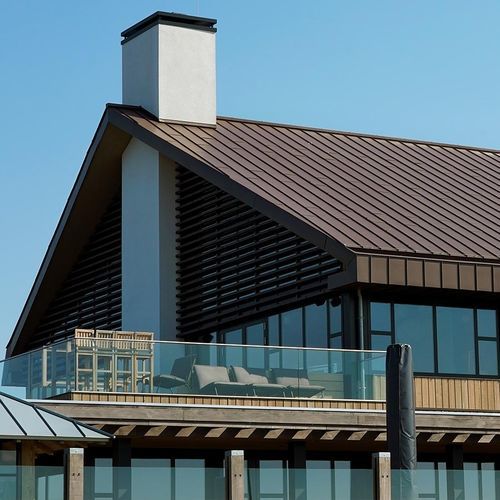 Hinterlüftete Fassade / Titanzink - NATURAL EARTH BROWN - ZINTEK - farbig / glatt