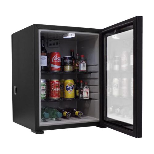 Kompakte Minibar - ELITE - OMNITEC SYSTEMS, S.L. - verglast / mit Flügeltür / mit integrierter Beleuchtung