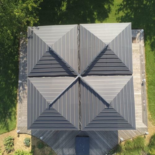 4-fach-Sonnenschirm - Quadrifoglio  - GARDENART - quadratisch / mit Zentralmast / Acrylgewebe