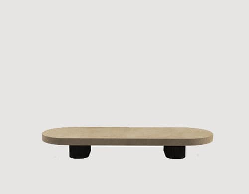 Moderner Couchtisch - FROG - HMD Furniture - Eiche / Zement / Gestell aus Holz