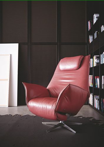 Moderner Sessel - LORD.JM - SEANROYALE - Leder / Stoff / Nickel