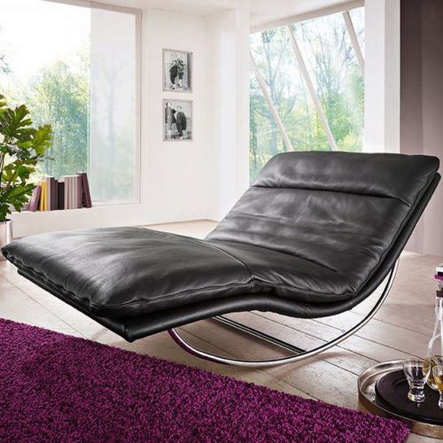 Schaukelliege - ROCKYOU L - SEANROYALE - modern / Stoff / Leder