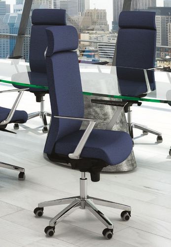 Moderner Bürosessel - OFFICE 495 - SEANROYALE - Leder / Stoff / Stahl