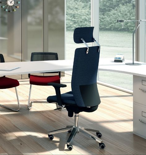 Moderner Chefsessel - OFFICE495 - SEANROYALE - Leder / Stoff / Aluminium