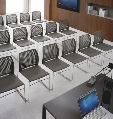 Moderner Konferenzstuhl - MEETING - SEANROYALE - für den Innenraum / Polypropylen / Gestell aus verchromtem Stahl